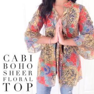 🌺Cabi boho sheer top